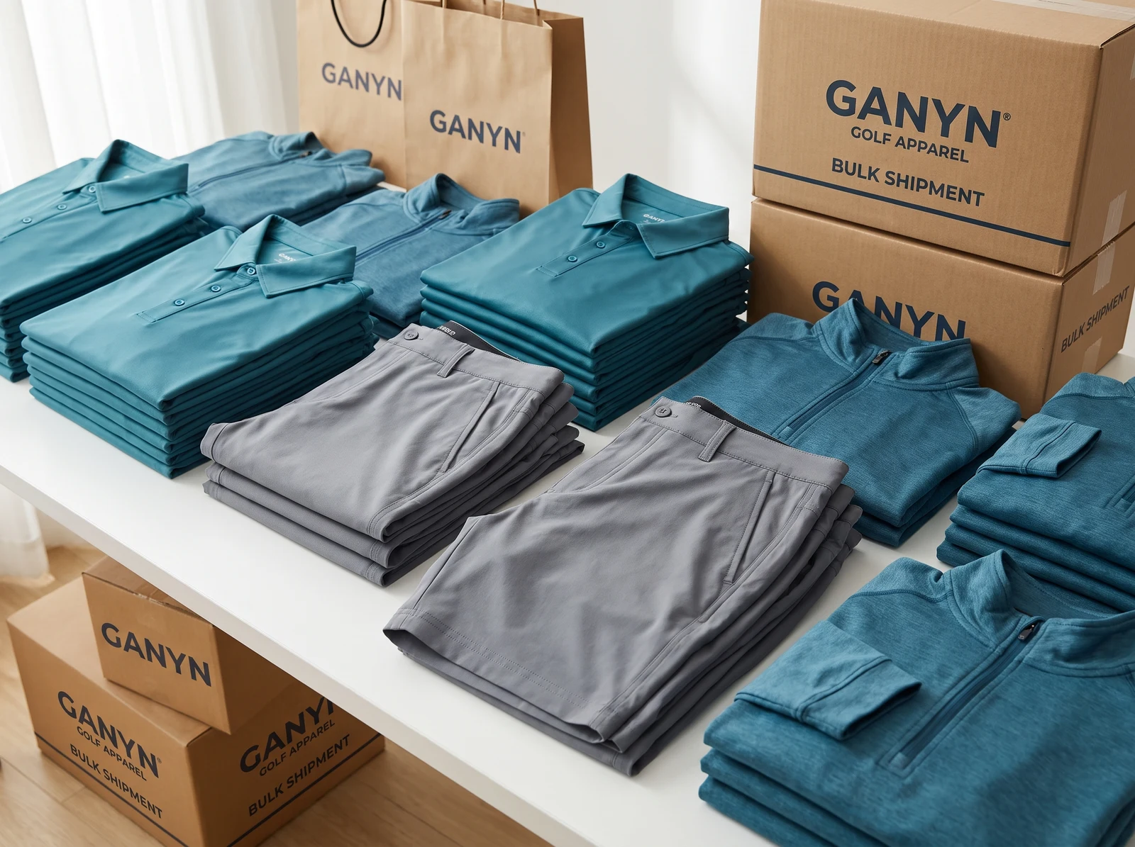 A repeatable golf clothing range for wholesale programs.